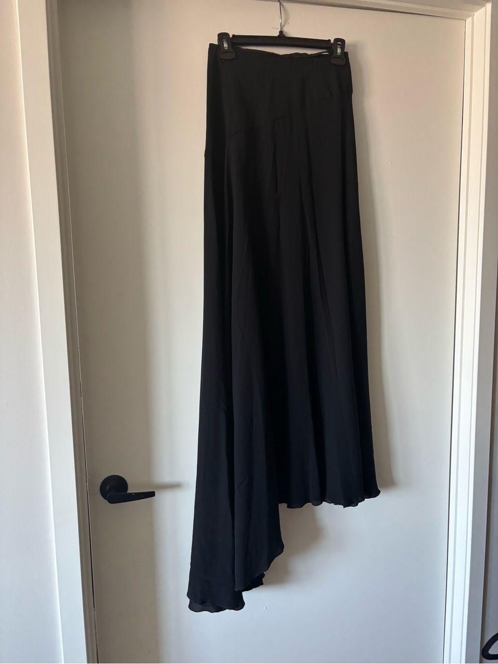 Authentic Chanel Black Asymmetric Maxi Skirt - Women